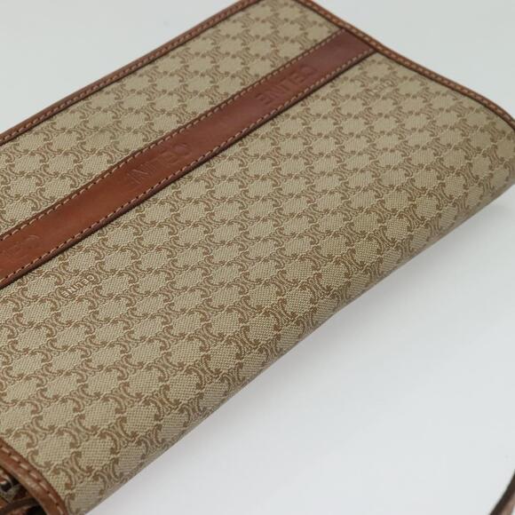 CELINE Macadam Canvas Shoulder Bag Pvc Beige Gold - Picture 6 of 12